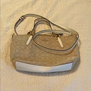 Coach Tan and White Women's Bag